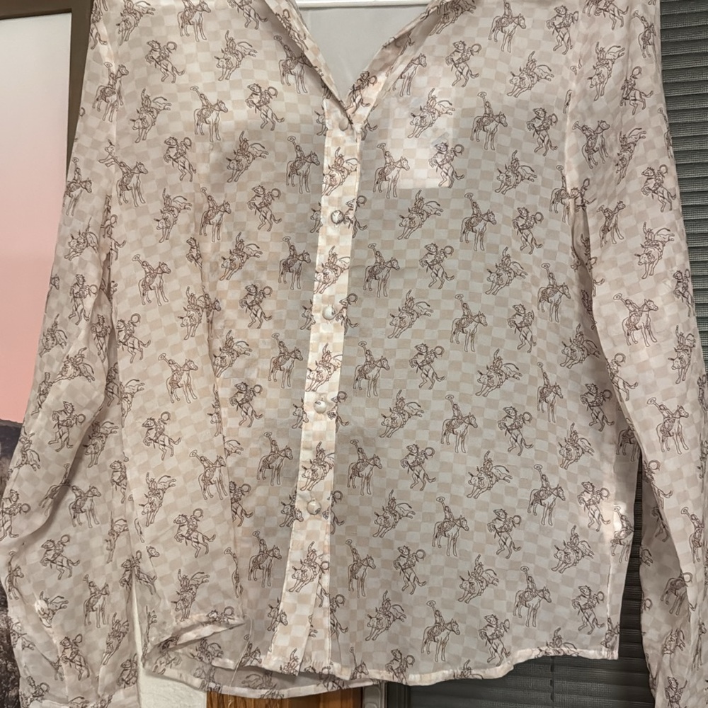 Small Western Patterned Women's Blouse